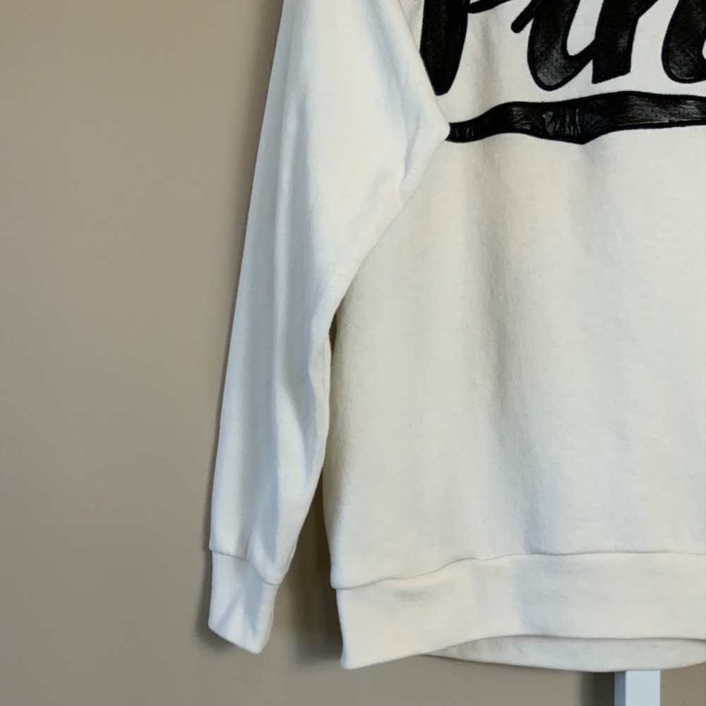 Victoria's Secret PINK Faux Leather Dotted Applique Sweatshirt - Picture 12 of 16